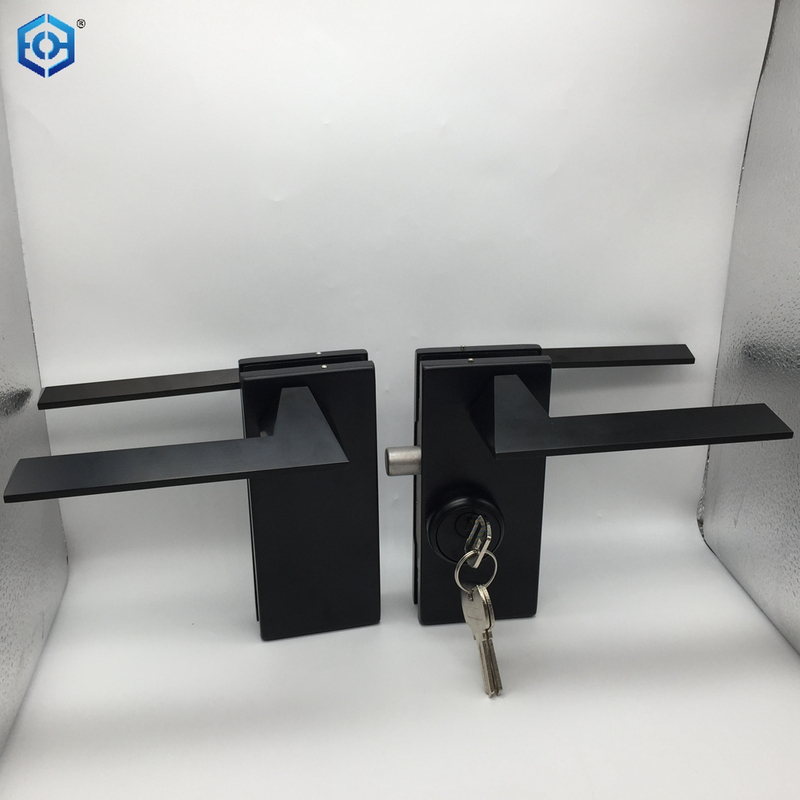 Stainless Steel Frameless Glass Door Lock with Handle And Keys Commercial Office Glass Partition Lever Patch Lock