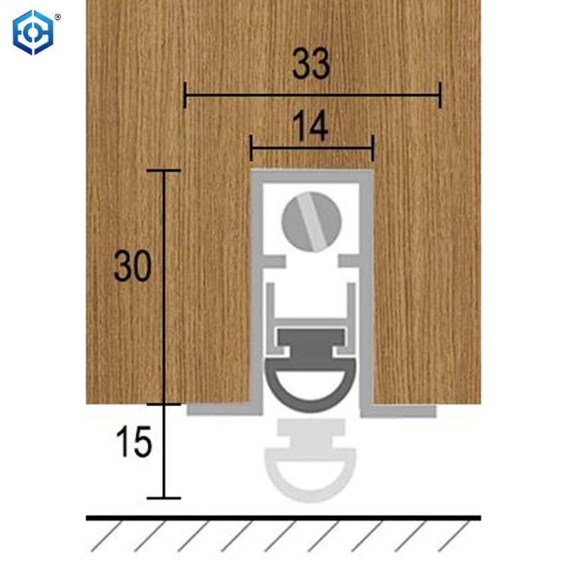 Automatic Door Bottom Seal Heavy Duty Metal Door Sweep with Neoprene Bulb Door Seal