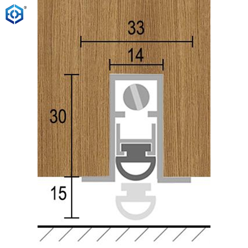 Automatic Door Bottom Seal Heavy Duty Metal Door Sweep with Neoprene Bulb Door Seal