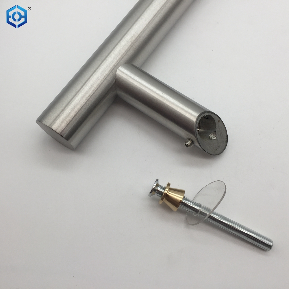 Stainless Steel 304 Offset Round Style Back To Back Glass Door Barn Door Push Pull Handle