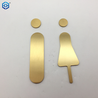 Black Gold Color Toilet Sign Plate Brass Wash Room Door Wall Label Sticker Wc Holder Signage BoardNest