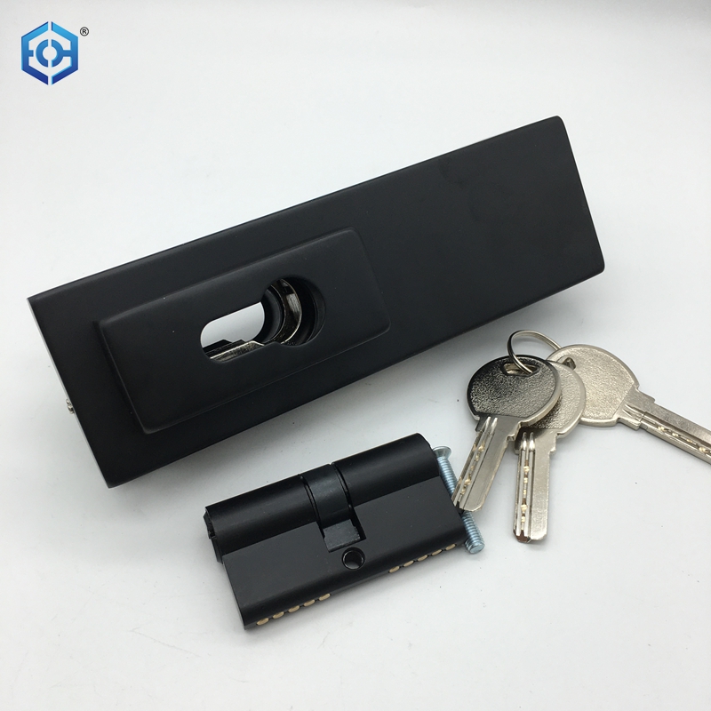 Black Stainless Steel Frameless Glass Centre Patch Fitting Patch Lock