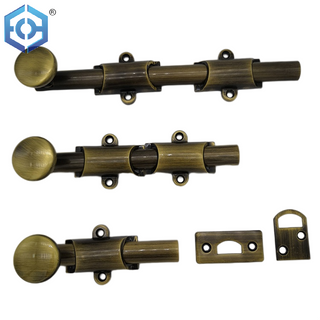 24 traditional style surface door bolt in solid brass finish AC