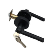 Matte Black Zinc Alloy Square Keyed Entry Lever Featuring Smartkey 