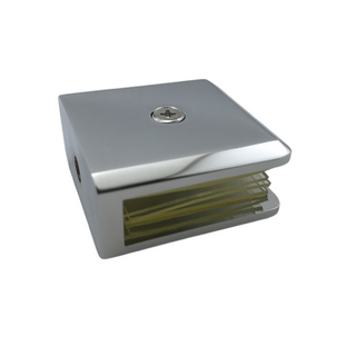 PC Brass Flat Sliver D Shaped Small Square Glass Clamp