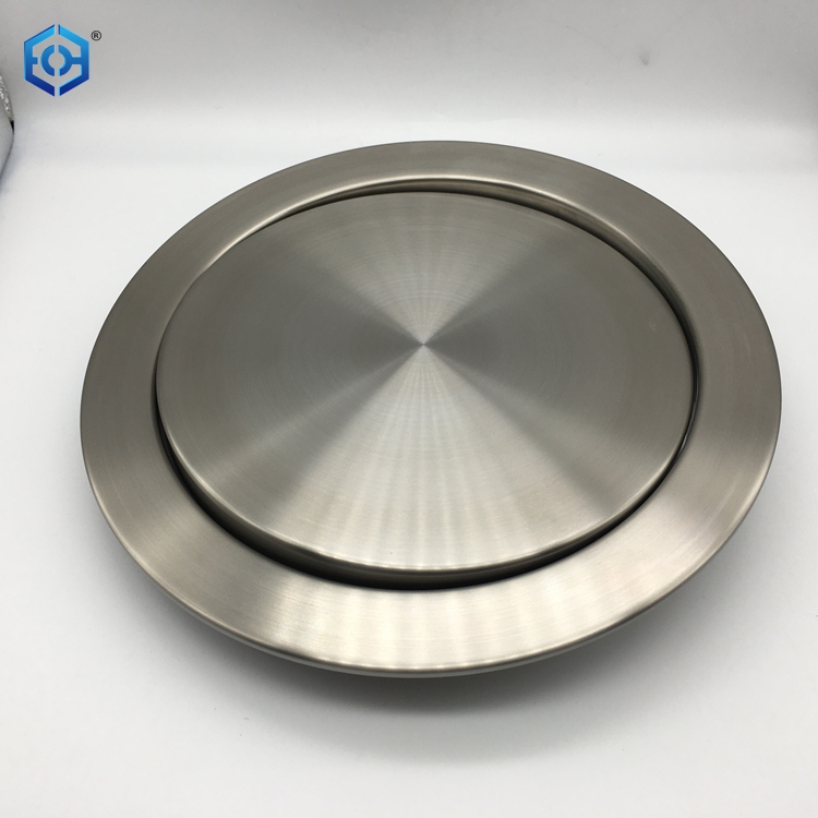 Stainless Steel Garbage Flap Lid Trash Bin Cover Flush Built-in Balance Swing Flap Garbage Lid for Kitchen Counter Top D