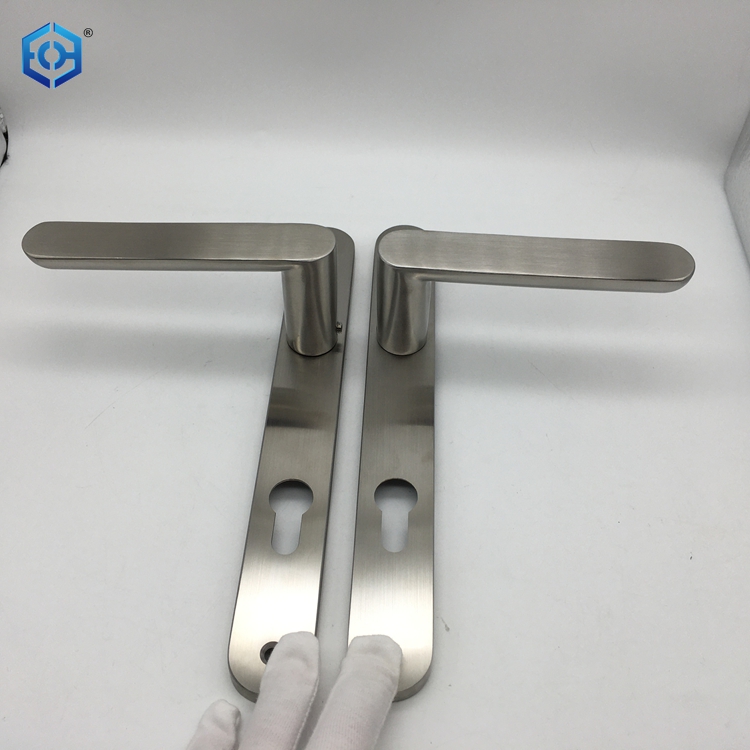 brushed stainless steel door handles