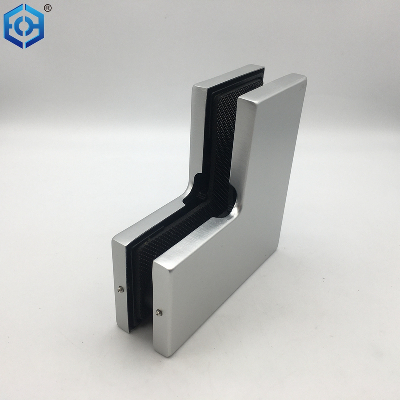 Silver Aluminum Patch Fittings Compatible with 1/2" (12mm) Thickness Glass Door L Patch Fittings