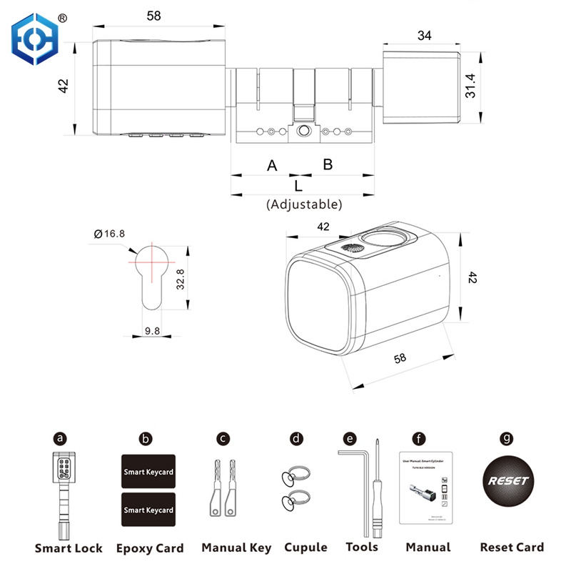 double cylinder smart lock