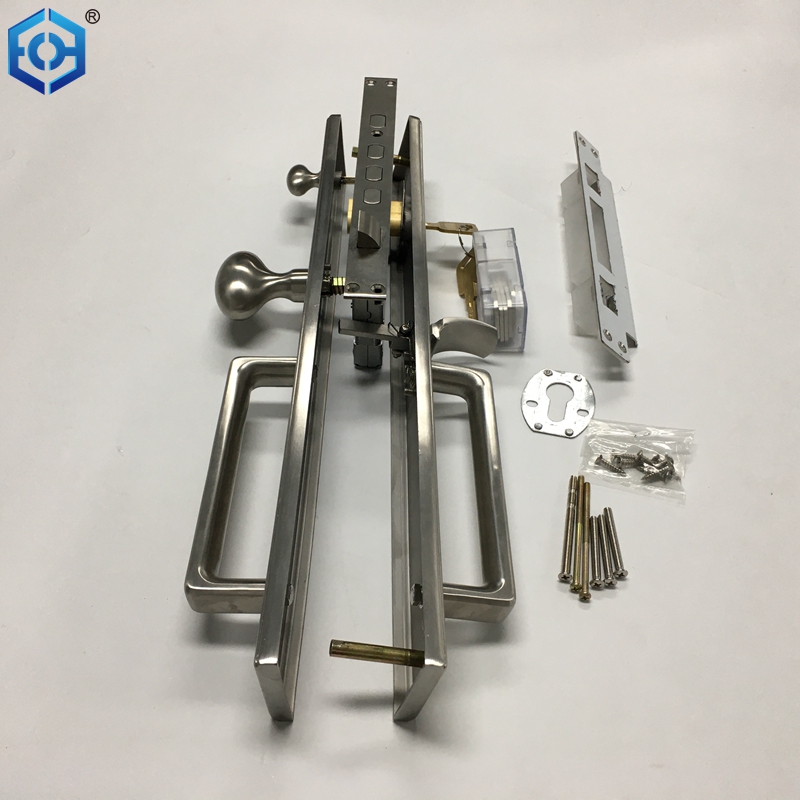 Front Door Lock Set with Reversible Handle Lever Single Cylinder Front Door Entry Lock