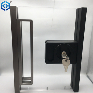 Sliver Grey Aluminium Sliding Door Handles And Locks For Slim Frame Glass Doors