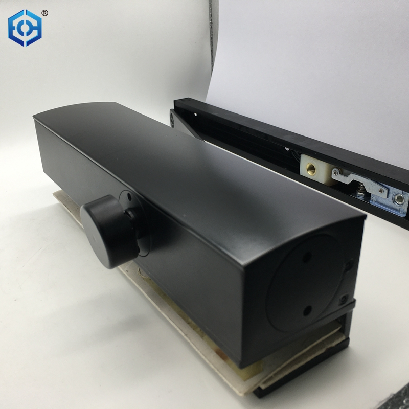 Black Aluminum Alloy Glass Door Closer with Bracket 