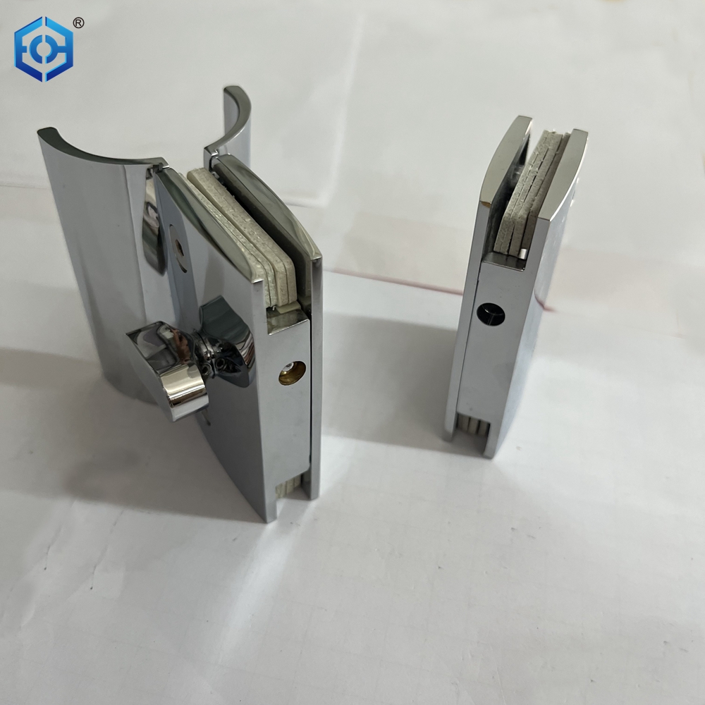 Chrome Polish Stainless Steel Swing Bathroom Glass Door Lock with Indicator