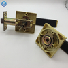 Black Leather Zinc Alloy Keyed Heavy Duty Square Door Handle Lock Reversible for Left Right Handed