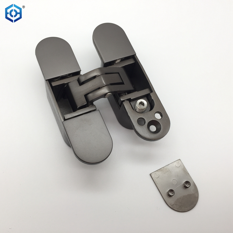 Modern 3D Adjustable Soft Closing Stainless Steel Gray Concealed Door Hinge for Wood Doors 100kg Capacity 180 Opening Angle 2mm