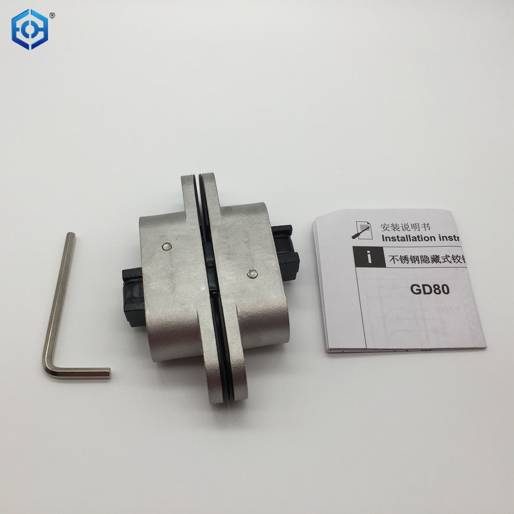 Modern Soft Close 40mm Thickness Silver Stainless Steel 3D Adjustable 180 Degree Hidden Door Hinges 