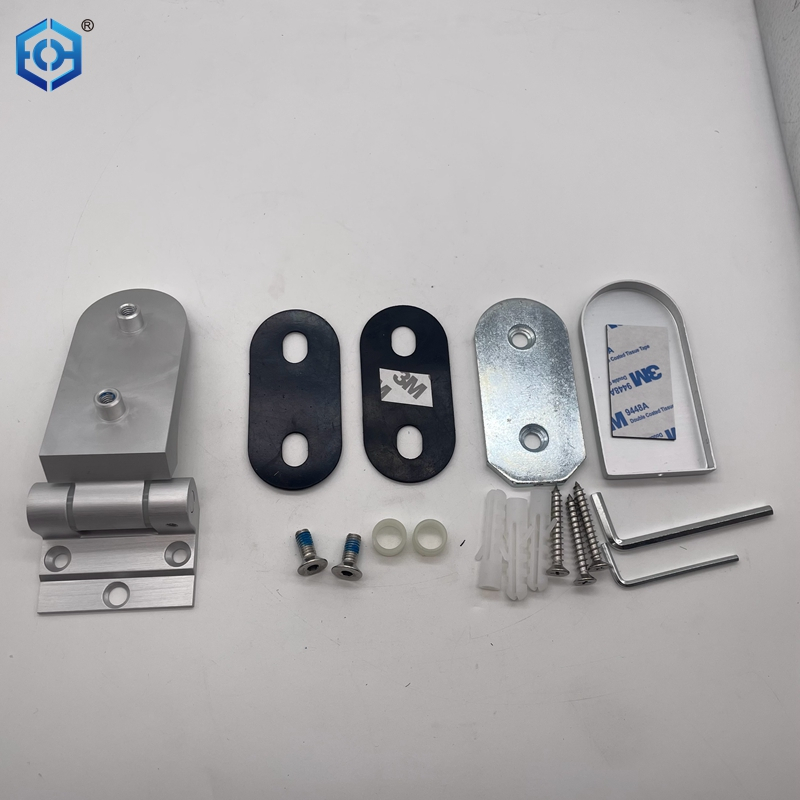 Silver Aluminum Glass To Wall Glass Pivot Hinge For Interior Glass Door 