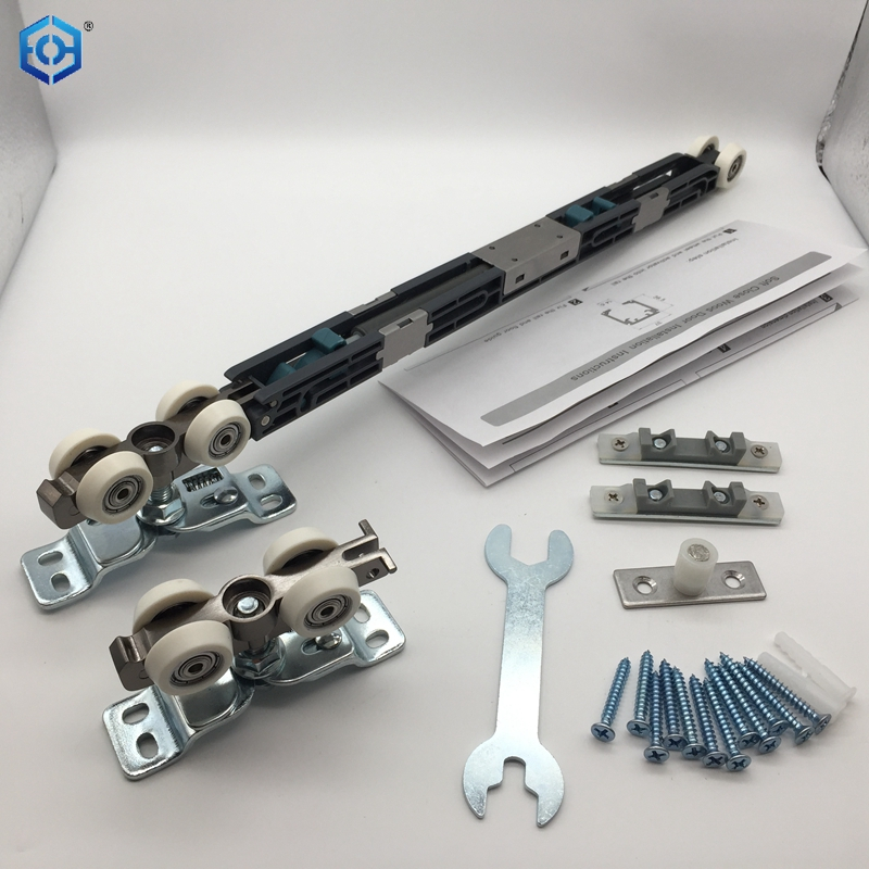 Pocket Door Roller with 60kg Soft Close Mechanism Two-Way Soft Close Pocket Door Hanger Double Sided Pocket Door Hardware