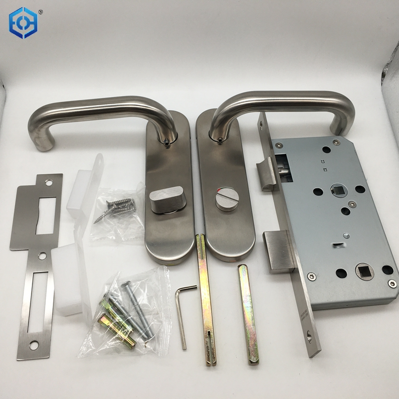 Straight Lever Thumb Lock Bathroom Door Handle Lock with Indicator