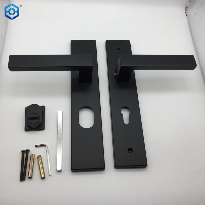 Black Stainless Steel Interior Door Handlesteel Plate And Zamak Handles