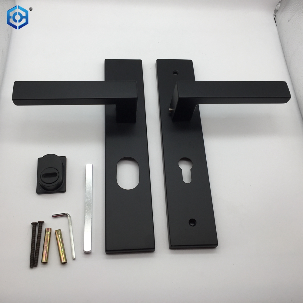 Black Stainless Steel Interior Door Handlesteel Plate And Zamak Handles