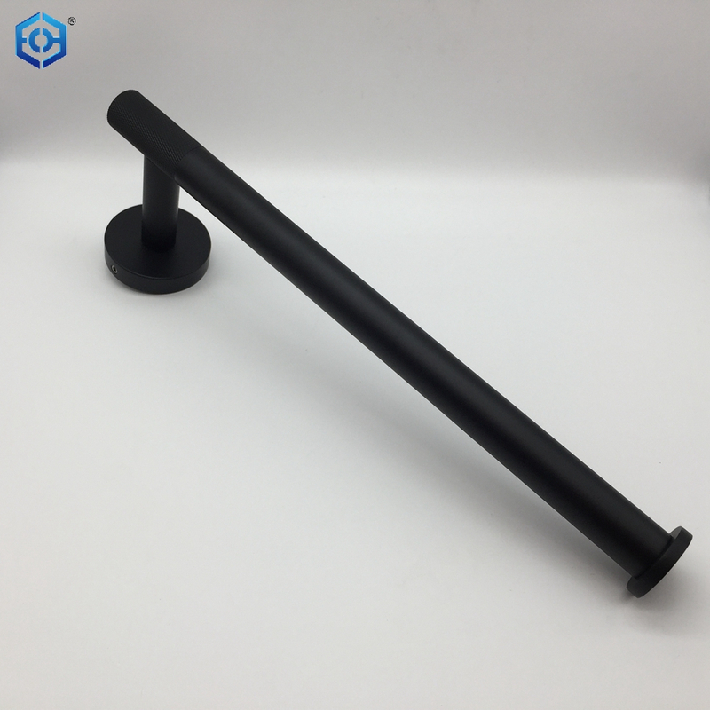 Matte Black 4 Pieces Bath Hardware Set with 24 in Towel Bar Toilet Paper Holder Hand Towel Holder Hook
