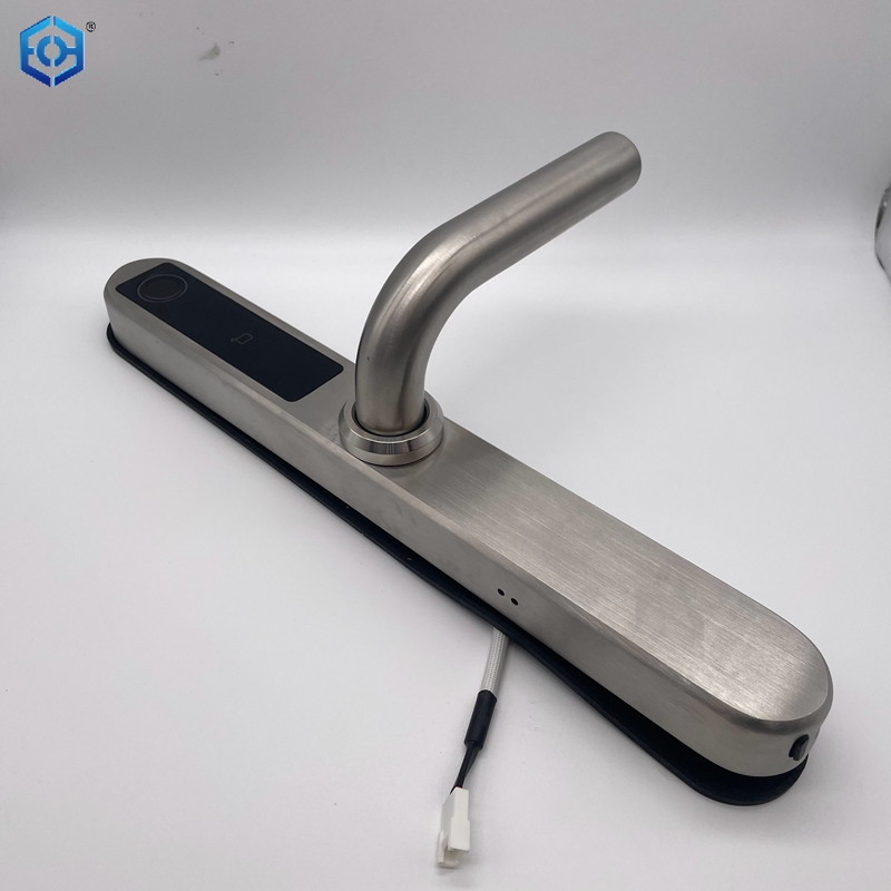 Password Fingerprint Lock Adjustable Doorknob Silver Waterproof For Apartmen