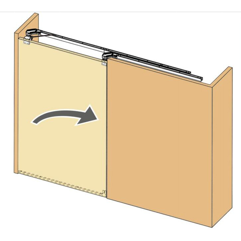 Electronic Flush Sliding Door System with Two-way Damper for Doors Up To 80kg