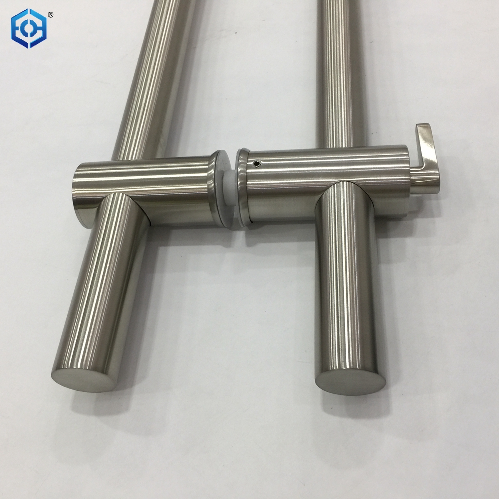 Stainless Steel Cylinder And Thumbturn Glass Door Pull Handle Locking Ladder Pull