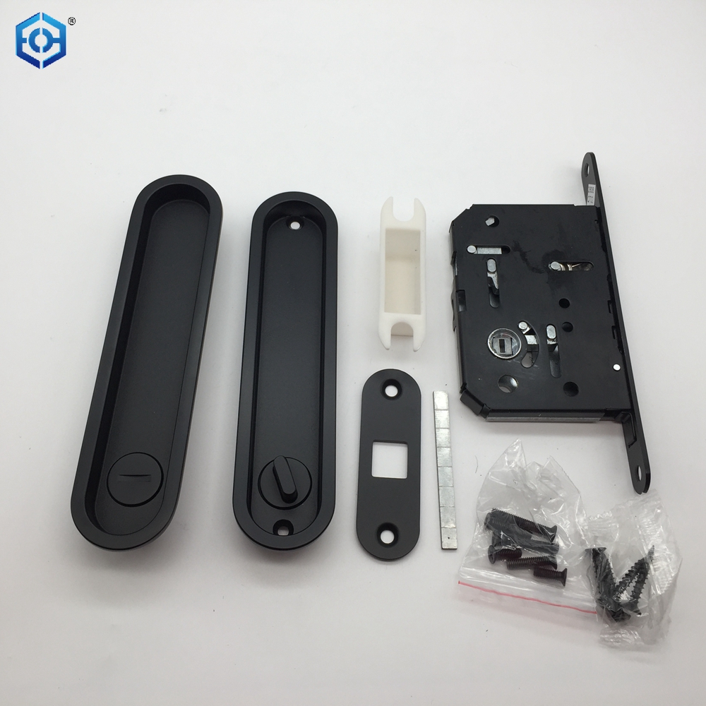Zamak Satin Nickel Finish Privacy Sliding Door Lock
