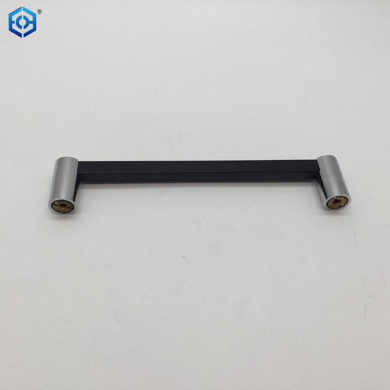 Square Black And Chrome Brass Cabinet Handle Kitchen Drawer Pulls