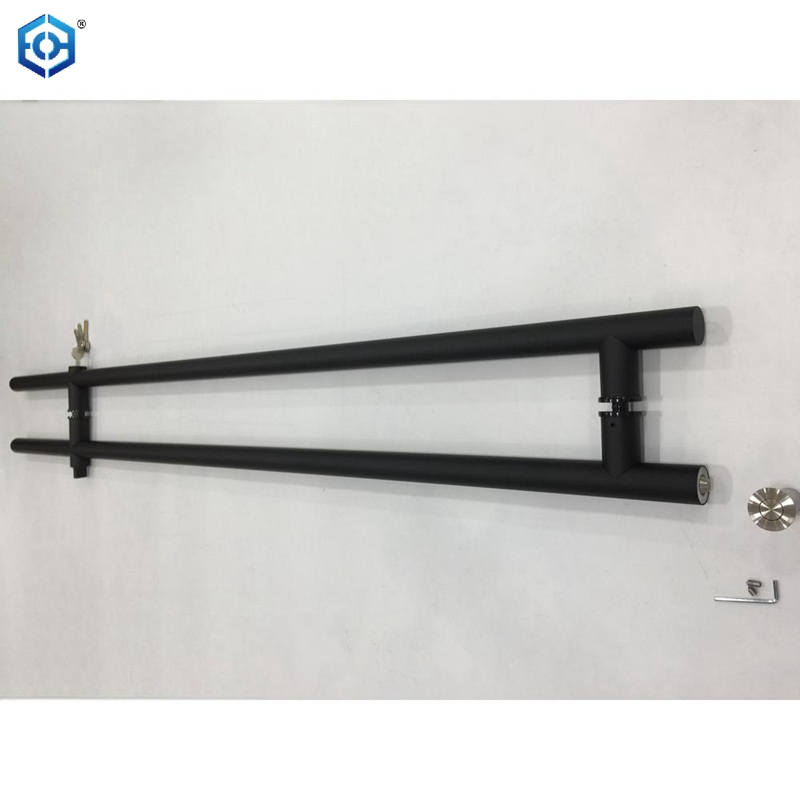 Black Wholesale Round Stainless Steel Glass Door Locking Pull Handle Lock