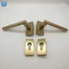 New Design Golden Solid Brass Door Handle with Scroll Lever on Latch Backplate