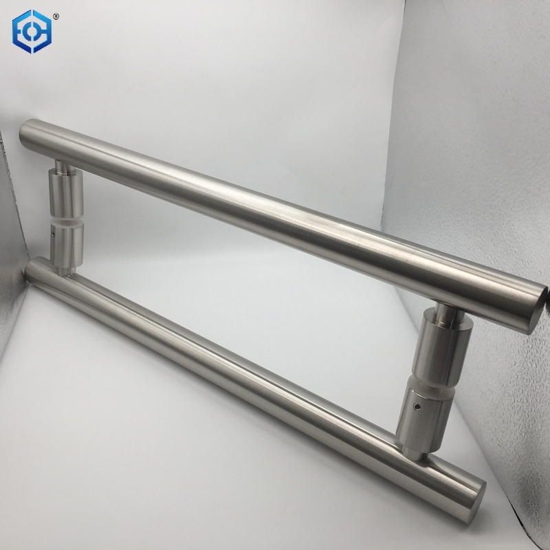 Durable Stainless Steel Glass Push Pull OEM Customized Round Pipe H Shape Glass Door Handle