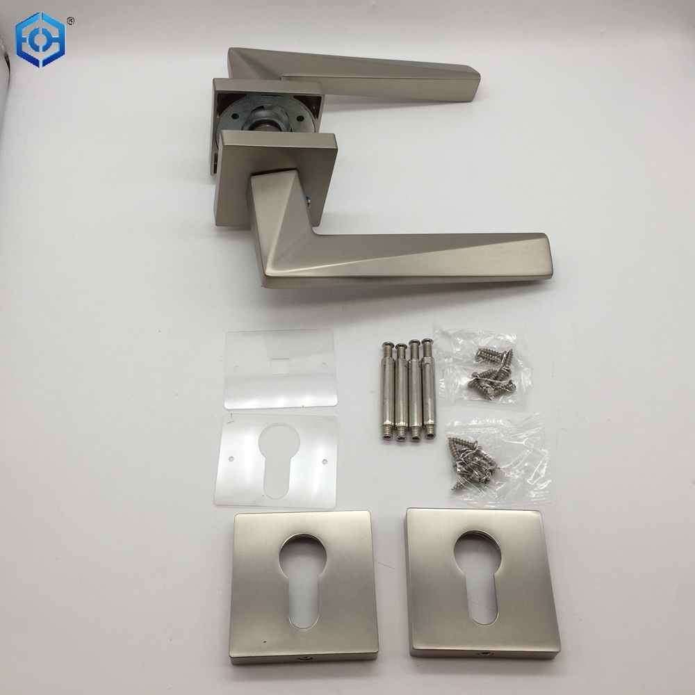 Satin Nickel Geometric Interlacing Zinc Alloy Door Handle