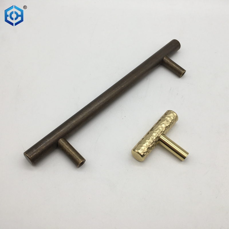 Various styles Solid Brass Furniture Handles T-bar Light Luxury Fashion Gold Wardrobe Dresser Cupboard Cabinet Drawer Pulls