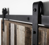 Medium size Black Carbon Steel Sliding Barn Door Hardware for Commercial and Residential Using