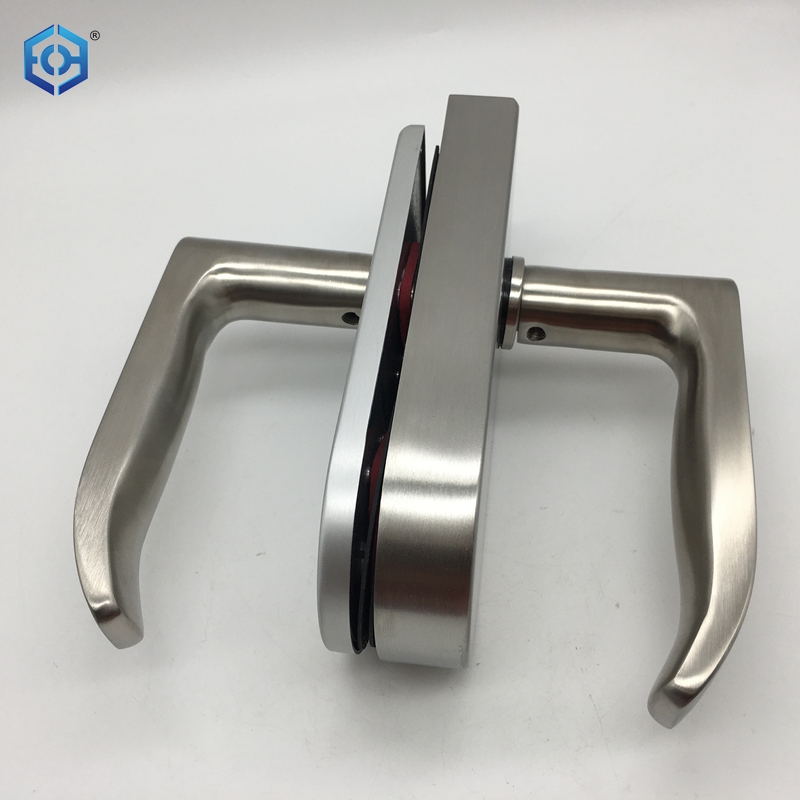 Stainless Steel Frameless Glass Lock with Fixed Handle for Glass Door