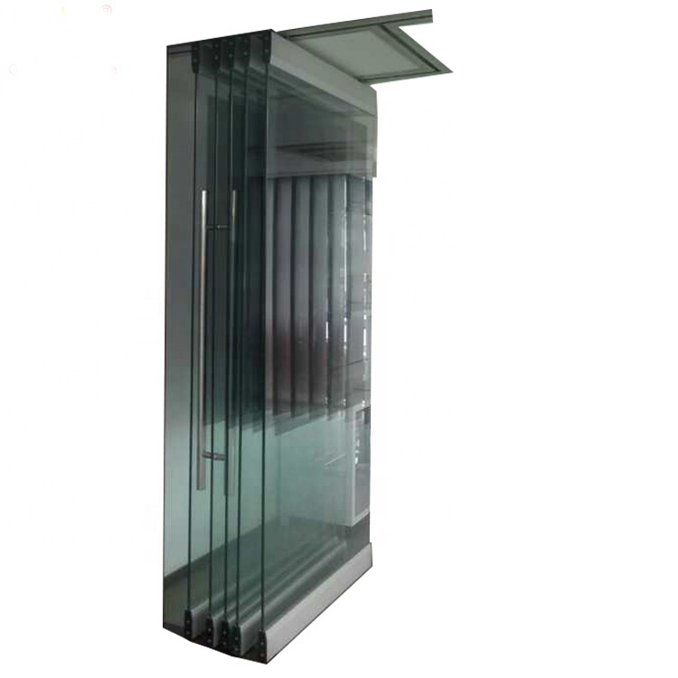 Frameless Tempered Glass Transparent Bi Folding Door