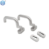 Door Handle on Oval Rosette Half Fitting Stainless Steel