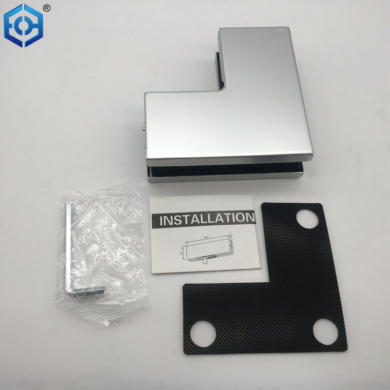 Silver Aluminum Patch Fittings Compatible with 1/2" (12mm) Thickness Glass Door L Patch Fittings