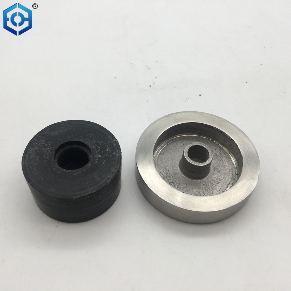 Silver Solid Stainless Steel Wall Mounted Rubber Round Door Stoppers