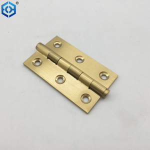 Polished Brass Plated Metal Solid Drawn Butt Hinge 63x39mm