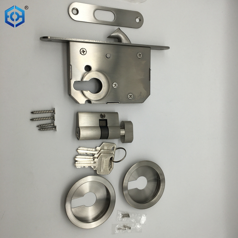 Stainless Steel Easy Install Entrance Mortise Sliding Door Lock With Round Concealed Handle