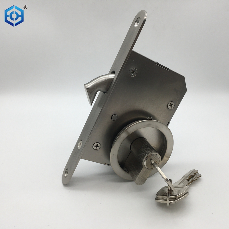 Stainless Steel Easy Install Entrance Mortise Sliding Door Lock With Round Concealed Handle