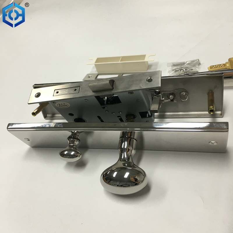 High Security Zinc Alloy Big Size Panel Handle Door Lock for Entry Door
