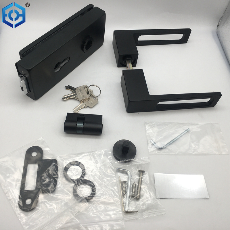 Glass Door Handle Patch Fittings Key Lock for Commercial Building Security Lock Door Hardware