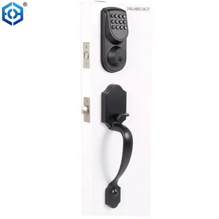 Black Auto Keypad Front Fingerprint Smart Deadbolt Keyless Entress Digital Electronic Door Lock with Handle 