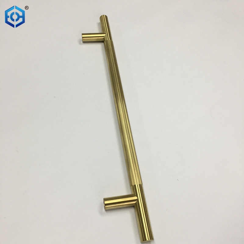 knurled t bar handle brass
