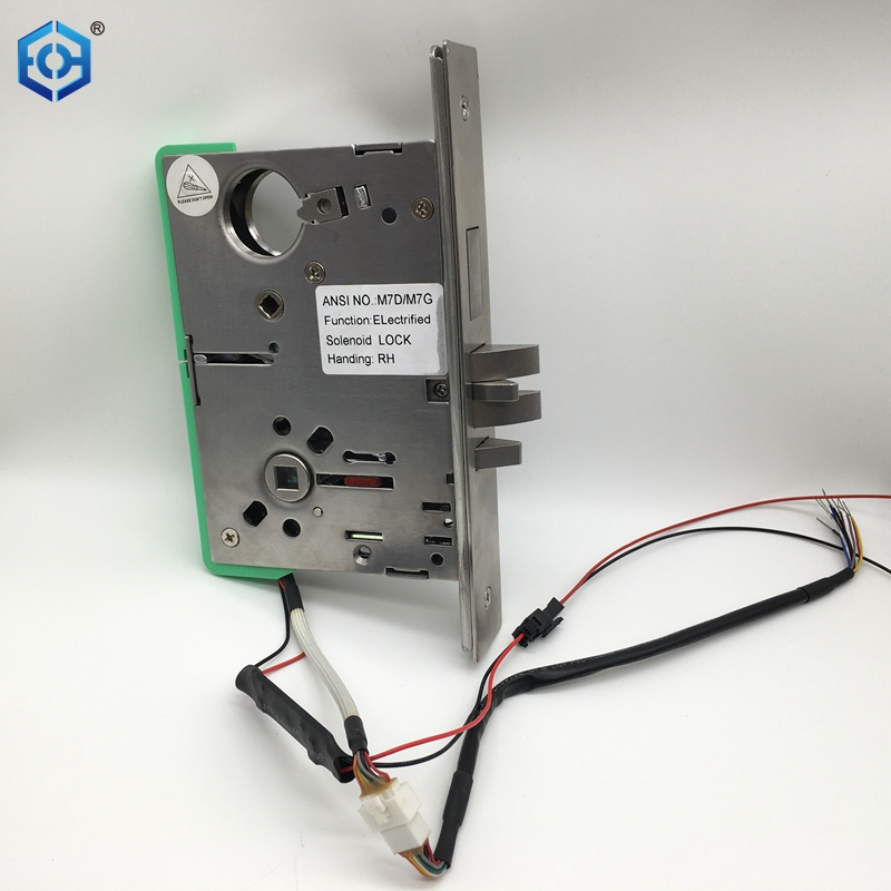 American Style Satin Nickel Stainless Steel Electrified Solenoid Mortise Lock